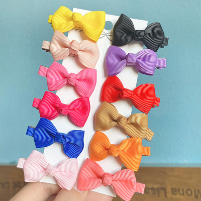 12 vienetų / partijoje Solid Grosgrain Ribbon MiNi Plaukų lankeliai Plaukų segtukai Vaikams Mieli Mergaičių plaukų segtukai Nauji galvos apdangalai Vaikiški Plaukų Priedai