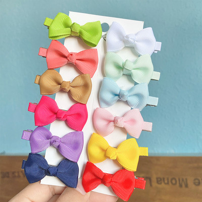 12 vienetų / partijoje Solid Grosgrain Ribbon MiNi Plaukų lankeliai Plaukų segtukai Vaikams Mieli Mergaičių plaukų segtukai Nauji galvos apdangalai Vaikiški Plaukų Priedai