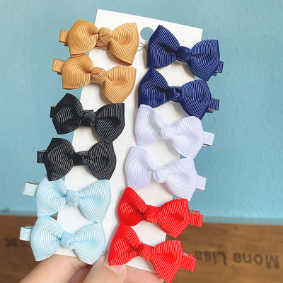 12 vienetų / partijoje Solid Grosgrain Ribbon MiNi Plaukų lankeliai Plaukų segtukai Vaikams Mieli Mergaičių plaukų segtukai Nauji galvos apdangalai Vaikiški Plaukų Priedai