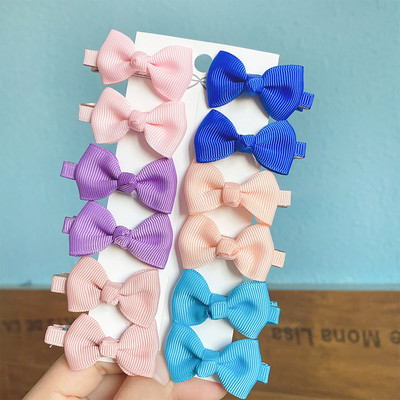 12 vienetų / partijoje Solid Grosgrain Ribbon MiNi Plaukų lankeliai Plaukų segtukai Vaikams Mieli Mergaičių plaukų segtukai Nauji galvos apdangalai Vaikiški Plaukų Priedai