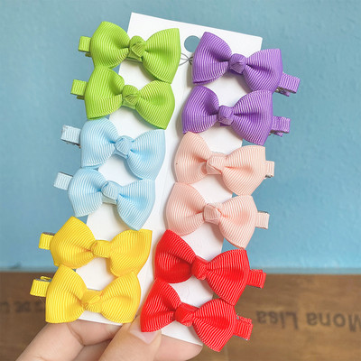 12 vienetų / partijoje Solid Grosgrain Ribbon MiNi Plaukų lankeliai Plaukų segtukai Vaikams Mieli Mergaičių plaukų segtukai Nauji galvos apdangalai Vaikiški Plaukų Priedai
