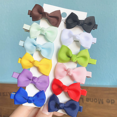 12 vienetų / partijoje Solid Grosgrain Ribbon MiNi Plaukų lankeliai Plaukų segtukai Vaikams Mieli Mergaičių plaukų segtukai Nauji galvos apdangalai Vaikiški Plaukų Priedai