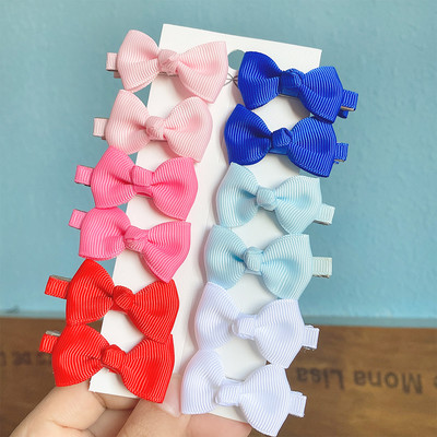12 vienetų / partijoje Solid Grosgrain Ribbon MiNi Plaukų lankeliai Plaukų segtukai Vaikams Mieli Mergaičių plaukų segtukai Nauji galvos apdangalai Vaikiški Plaukų Priedai