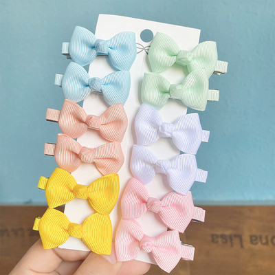 12 vienetų / partijoje Solid Grosgrain Ribbon MiNi Plaukų lankeliai Plaukų segtukai Vaikams Mieli Mergaičių plaukų segtukai Nauji galvos apdangalai Vaikiški Plaukų Priedai