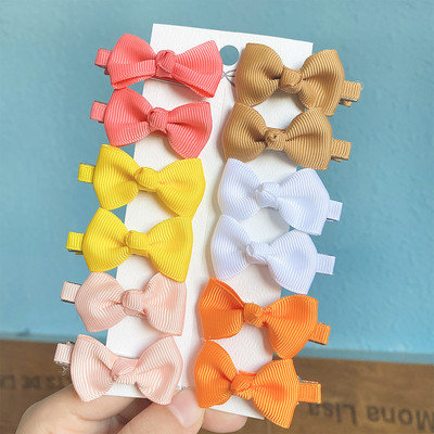 12 vienetų / partijoje Solid Grosgrain Ribbon MiNi Plaukų lankeliai Plaukų segtukai Vaikams Mieli Mergaičių plaukų segtukai Nauji galvos apdangalai Vaikiški Plaukų Priedai