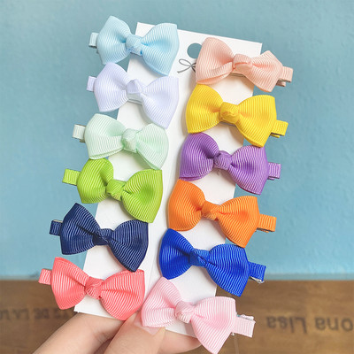 12 vienetų / partijoje Solid Grosgrain Ribbon MiNi Plaukų lankeliai Plaukų segtukai Vaikams Mieli Mergaičių plaukų segtukai Nauji galvos apdangalai Vaikiški Plaukų Priedai