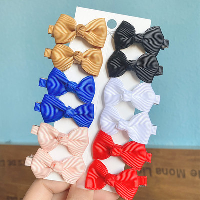12 vienetų / partijoje Solid Grosgrain Ribbon MiNi Plaukų lankeliai Plaukų segtukai Vaikams Mieli Mergaičių plaukų segtukai Nauji galvos apdangalai Vaikiški Plaukų Priedai