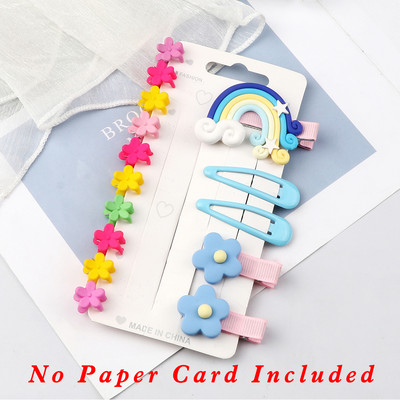 15 τμχ/Σετ Κλιπ για τα μαλλιά μόδας για κορίτσια Κινούμενα σχέδια Rainbow Flowers Kids Cute Mini Claw Clip Barrettes Headwear Αξεσουάρ μαλλιών
