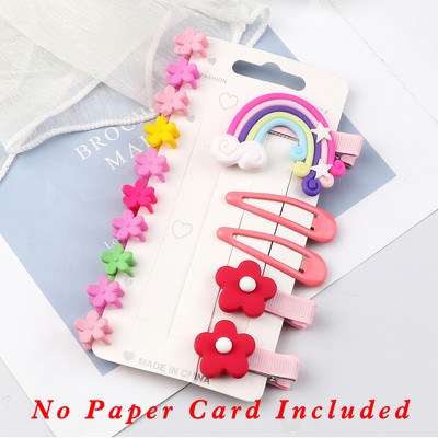 15 τμχ/Σετ Κλιπ για τα μαλλιά μόδας για κορίτσια Κινούμενα σχέδια Rainbow Flowers Kids Cute Mini Claw Clip Barrettes Headwear Αξεσουάρ μαλλιών