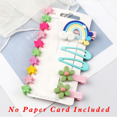 15 τμχ/Σετ Κλιπ για τα μαλλιά μόδας για κορίτσια Κινούμενα σχέδια Rainbow Flowers Kids Cute Mini Claw Clip Barrettes Headwear Αξεσουάρ μαλλιών