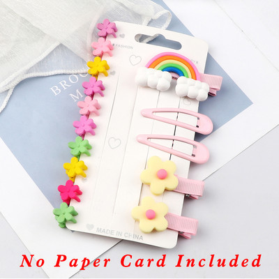 15 τμχ/Σετ Κλιπ για τα μαλλιά μόδας για κορίτσια Κινούμενα σχέδια Rainbow Flowers Kids Cute Mini Claw Clip Barrettes Headwear Αξεσουάρ μαλλιών