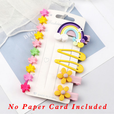 15 τμχ/Σετ Κλιπ για τα μαλλιά μόδας για κορίτσια Κινούμενα σχέδια Rainbow Flowers Kids Cute Mini Claw Clip Barrettes Headwear Αξεσουάρ μαλλιών