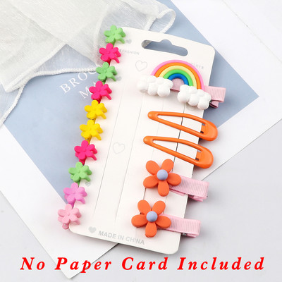 15 τμχ/Σετ Κλιπ για τα μαλλιά μόδας για κορίτσια Κινούμενα σχέδια Rainbow Flowers Kids Cute Mini Claw Clip Barrettes Headwear Αξεσουάρ μαλλιών