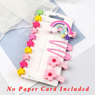 15 τμχ/Σετ Κλιπ για τα μαλλιά μόδας για κορίτσια Κινούμενα σχέδια Rainbow Flowers Kids Cute Mini Claw Clip Barrettes Headwear Αξεσουάρ μαλλιών