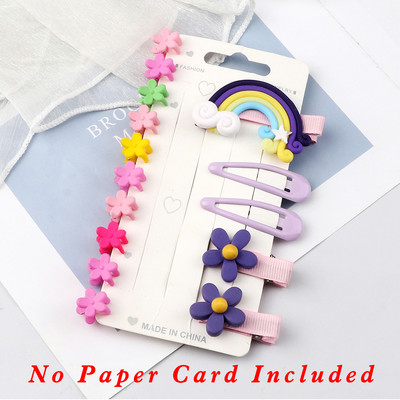 15 τμχ/Σετ Κλιπ για τα μαλλιά μόδας για κορίτσια Κινούμενα σχέδια Rainbow Flowers Kids Cute Mini Claw Clip Barrettes Headwear Αξεσουάρ μαλλιών
