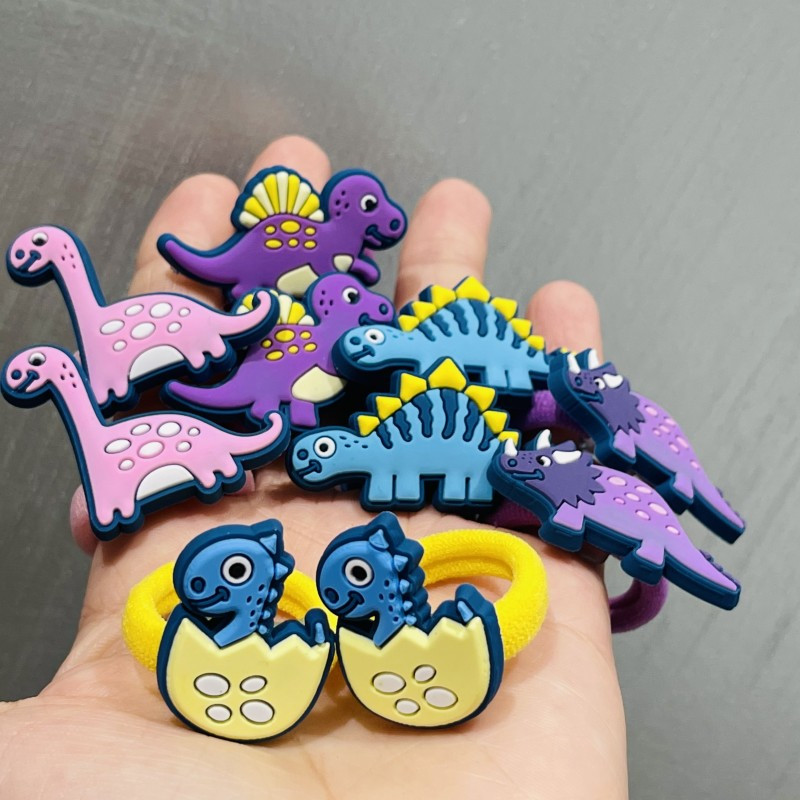 10kom/set dodaci za kosu s crtanim dinosaurusima, dječje gumice, gumice za kosu, elastične trake za kosu, traka za kosu, ukrasi, kravate