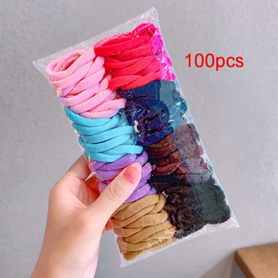 100/50/pachet Benzi elastice de păr din nailon pentru fete 3,5 cm Bandă de cauciuc pentru păr Bebeluș Cravată de păr crocantă Gumă coadă de cal Scrunchie Femei