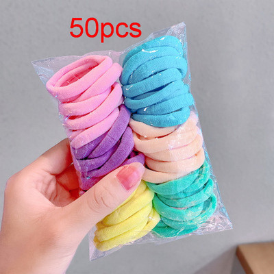 100/50/pachet Benzi elastice de păr din nailon pentru fete 3,5 cm Bandă de cauciuc pentru păr Bebeluș Cravată de păr crocantă Gumă coadă de cal Scrunchie Femei