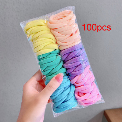 100/50/pachet Benzi elastice de păr din nailon pentru fete 3,5 cm Bandă de cauciuc pentru păr Bebeluș Cravată de păr crocantă Gumă coadă de cal Scrunchie Femei