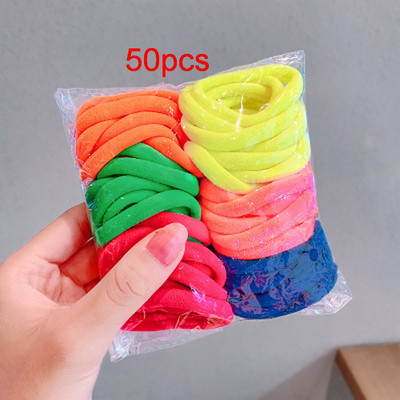100/50/pachet Benzi elastice de păr din nailon pentru fete 3,5 cm Bandă de cauciuc pentru păr Bebeluș Cravată de păr crocantă Gumă coadă de cal Scrunchie Femei