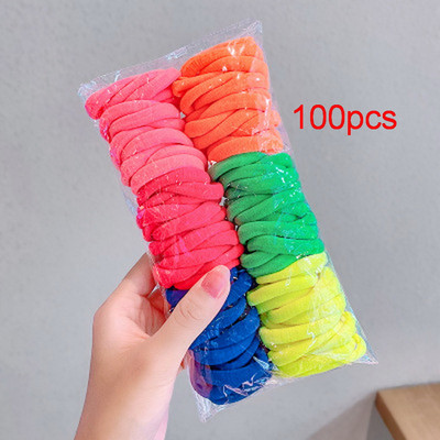 100/50/pachet Benzi elastice de păr din nailon pentru fete 3,5 cm Bandă de cauciuc pentru păr Bebeluș Cravată de păr crocantă Gumă coadă de cal Scrunchie Femei