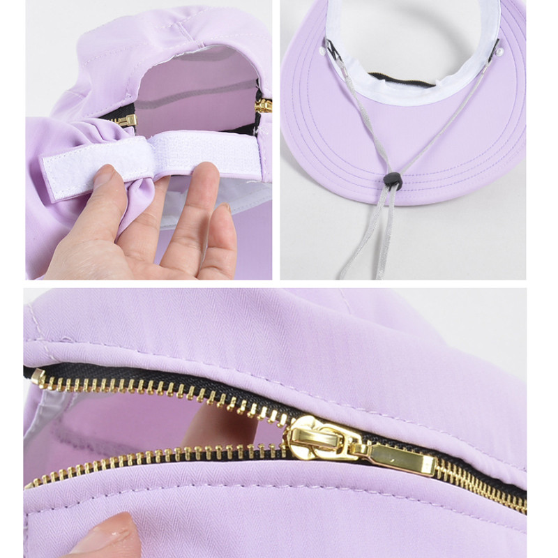 Călărie în aer liber pentru femei, călărie anti-UV, pălărie de soare pliabilă cu boruri mari, gât, protecție facială, mască detașabilă, protecție solară, șapci de plajă, respirabile