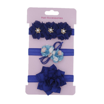 Mazuļu galvassegas komplekts Meitenēm Lotosa ziedi Bowknot Elastīga Matu Lente Mazuļu matu lente Bērnu galvassegas Matu Aksesuāri 3gab/part.