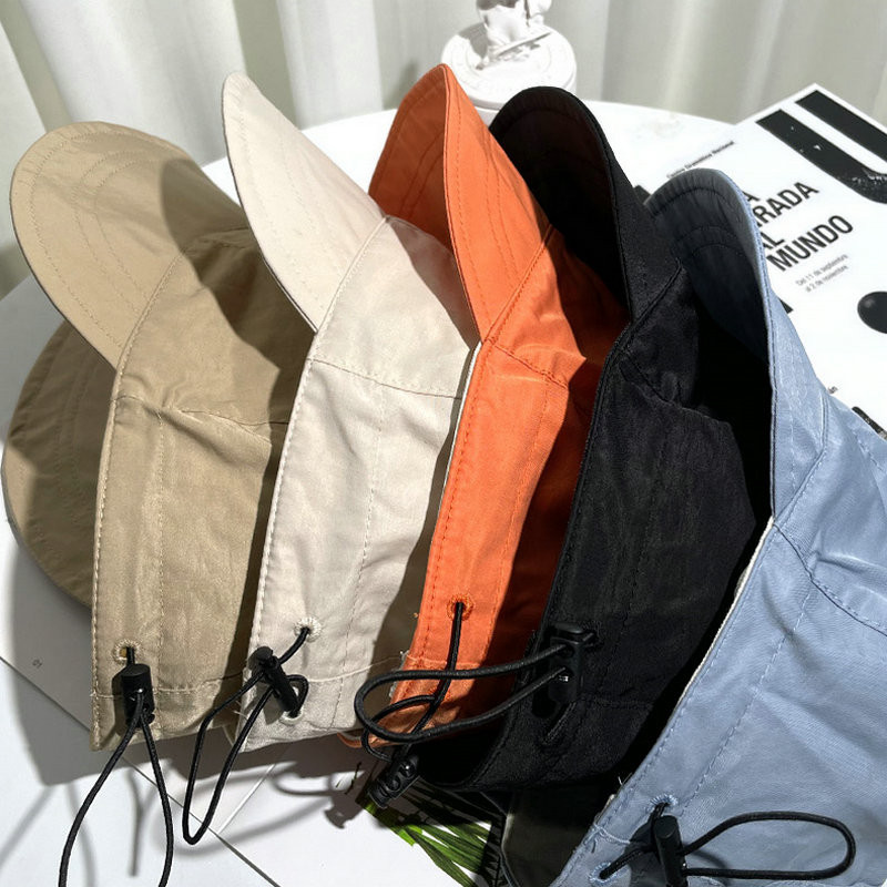 Plačiakraštė žvejo skrybėlė nuo saulės sulankstoma virvele reguliuojami dangteliai vyrams moteriškos paplūdimio kepurės Vasarinės greitai džiūstančios dangteliai