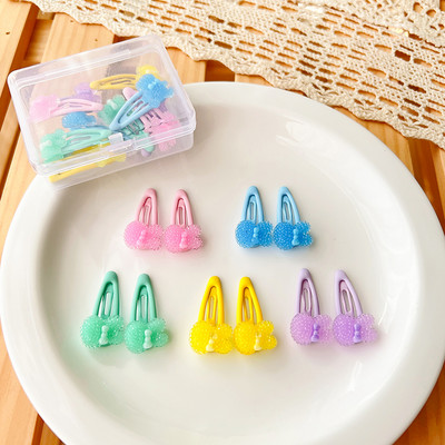 10 kom/kutija Nove djevojčice Slatke akrilne crtane ukrase s cvijećem i voćem Koje za kosu, ljupke ukosnice, dječji dodaci za kosu