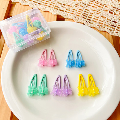 10 kom/kutija Nove djevojčice Slatke akrilne crtane ukrase s cvijećem i voćem Koje za kosu, ljupke ukosnice, dječji dodaci za kosu