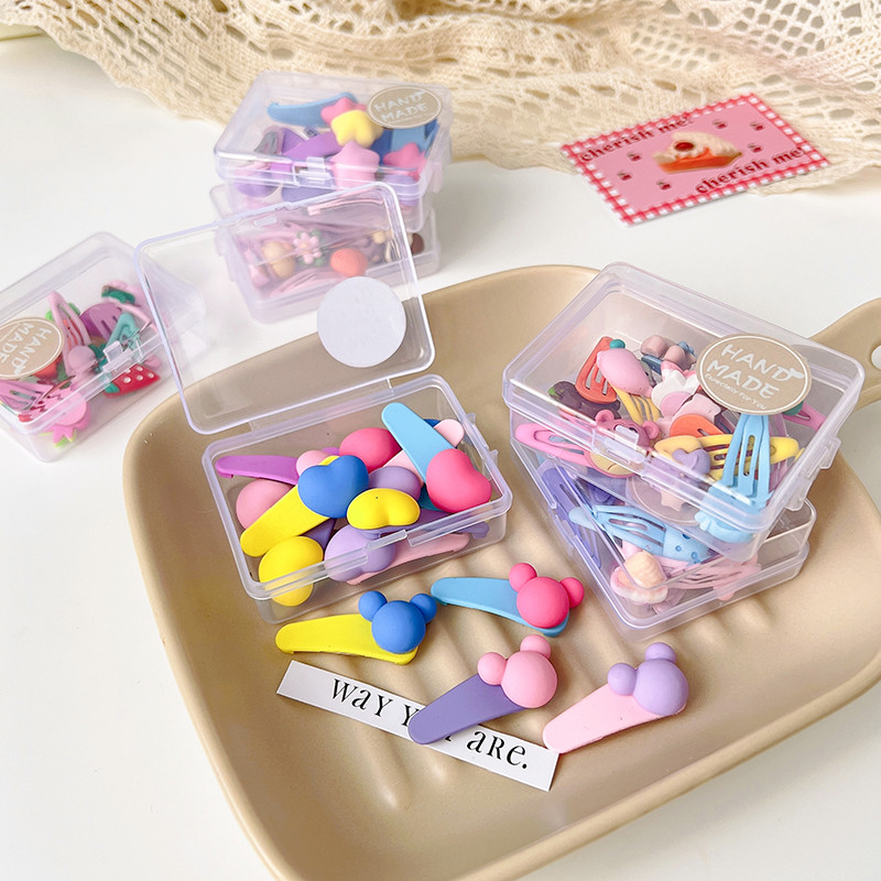 10 kom/kutija Nove djevojčice Slatke akrilne crtane ukrase s cvijećem i voćem Koje za kosu, ljupke ukosnice, dječji dodaci za kosu