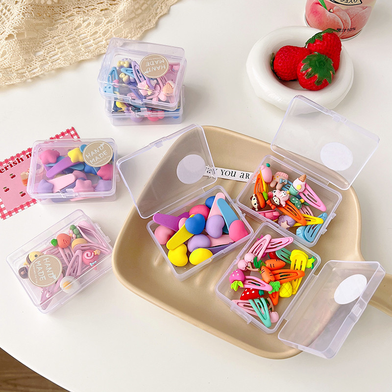 10 kom/kutija Nove djevojčice Slatke akrilne crtane ukrase s cvijećem i voćem Koje za kosu, ljupke ukosnice, dječji dodaci za kosu