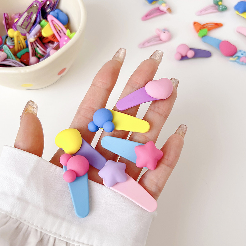 10 kom/kutija Nove djevojčice Slatke akrilne crtane ukrase s cvijećem i voćem Koje za kosu, ljupke ukosnice, dječji dodaci za kosu