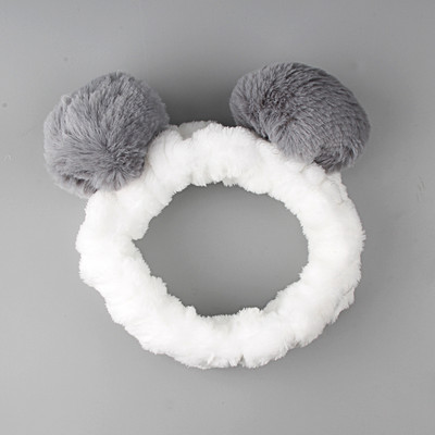 Módna plyšová čelenka do vlasov, roztomilá žabia plyšová loptička, broskyňová, vianočné parohy, dievčenská elastická čelenka, dámske umývanie tváre, vlasové doplnky