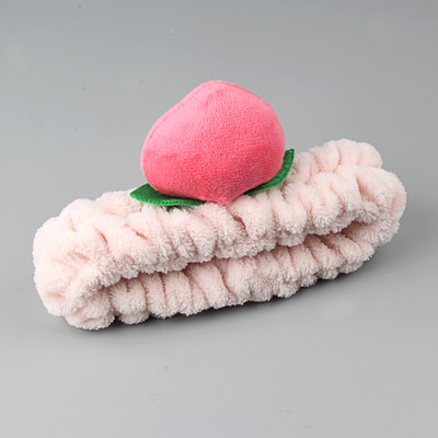 Módna plyšová čelenka do vlasov, roztomilá žabia plyšová loptička, broskyňová, vianočné parohy, dievčenská elastická čelenka, dámske umývanie tváre, vlasové doplnky