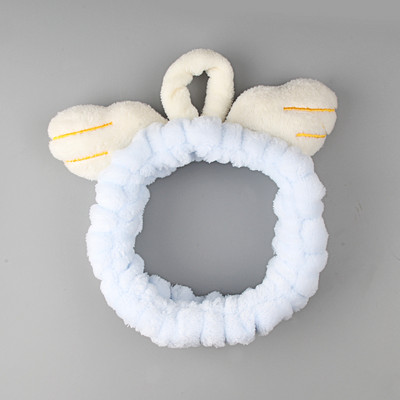 Módna plyšová čelenka do vlasov, roztomilá žabia plyšová loptička, broskyňová, vianočné parohy, dievčenská elastická čelenka, dámske umývanie tváre, vlasové doplnky