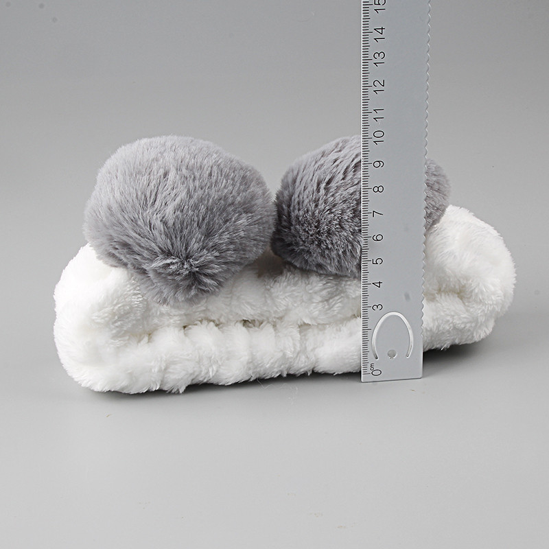 Módna plyšová čelenka do vlasov, roztomilá žabia plyšová loptička, broskyňová, vianočné parohy, dievčenská elastická čelenka, dámske umývanie tváre, vlasové doplnky