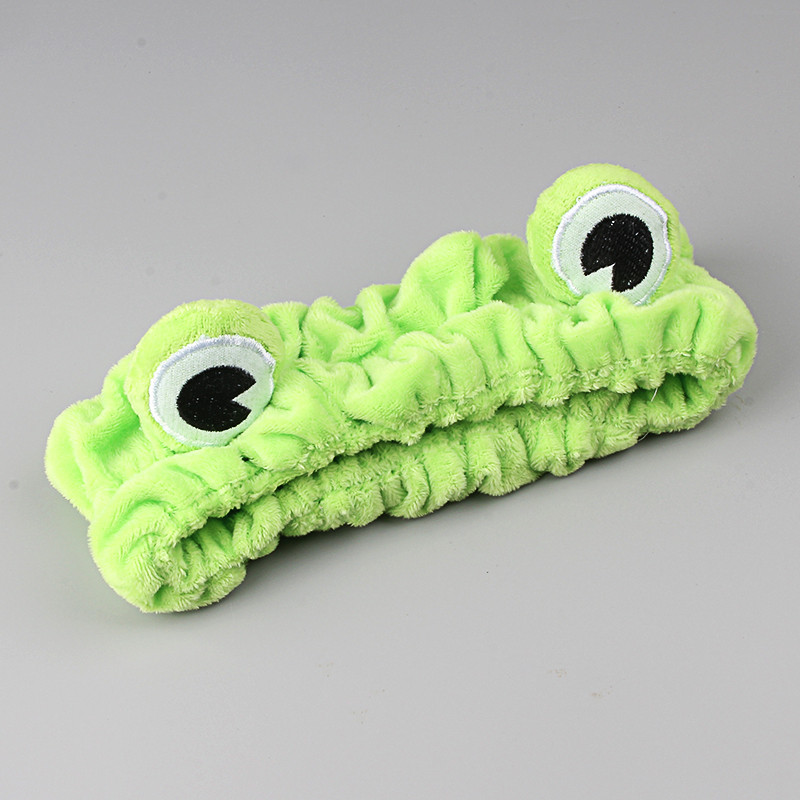 Módna plyšová čelenka do vlasov, roztomilá žabia plyšová loptička, broskyňová, vianočné parohy, dievčenská elastická čelenka, dámske umývanie tváre, vlasové doplnky