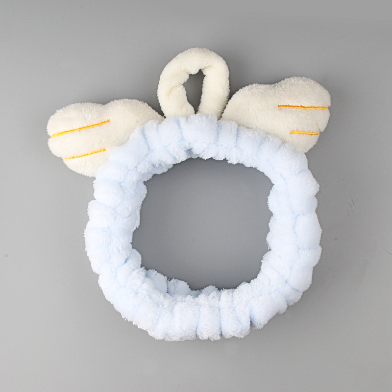 Módna plyšová čelenka do vlasov, roztomilá žabia plyšová loptička, broskyňová, vianočné parohy, dievčenská elastická čelenka, dámske umývanie tváre, vlasové doplnky