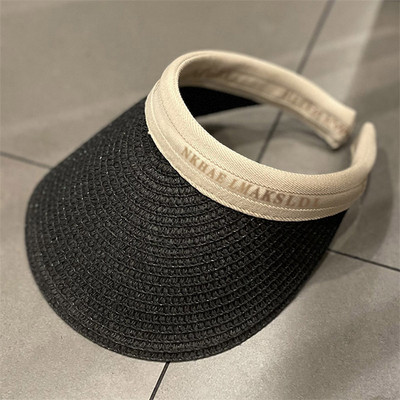 Helen Raffia Panama Straw Empty Top za žene Ljetni šešir Zaštita od sunca Sportovi na otvorenom Ribolov Odmor Plaža Chapeau