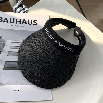 Helen Raffia Panama Straw Empty Top za žene Ljetni šešir Zaštita od sunca Sportovi na otvorenom Ribolov Odmor Plaža Chapeau