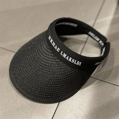 Helen Raffia Panama Straw Empty Top za žene Ljetni šešir Zaštita od sunca Sportovi na otvorenom Ribolov Odmor Plaža Chapeau