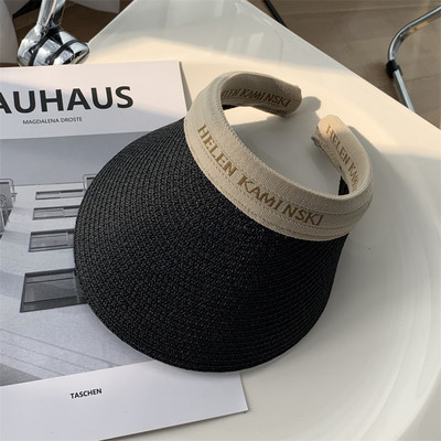 Helen Raffia Panama Straw Empty Top za žene Ljetni šešir Zaštita od sunca Sportovi na otvorenom Ribolov Odmor Plaža Chapeau