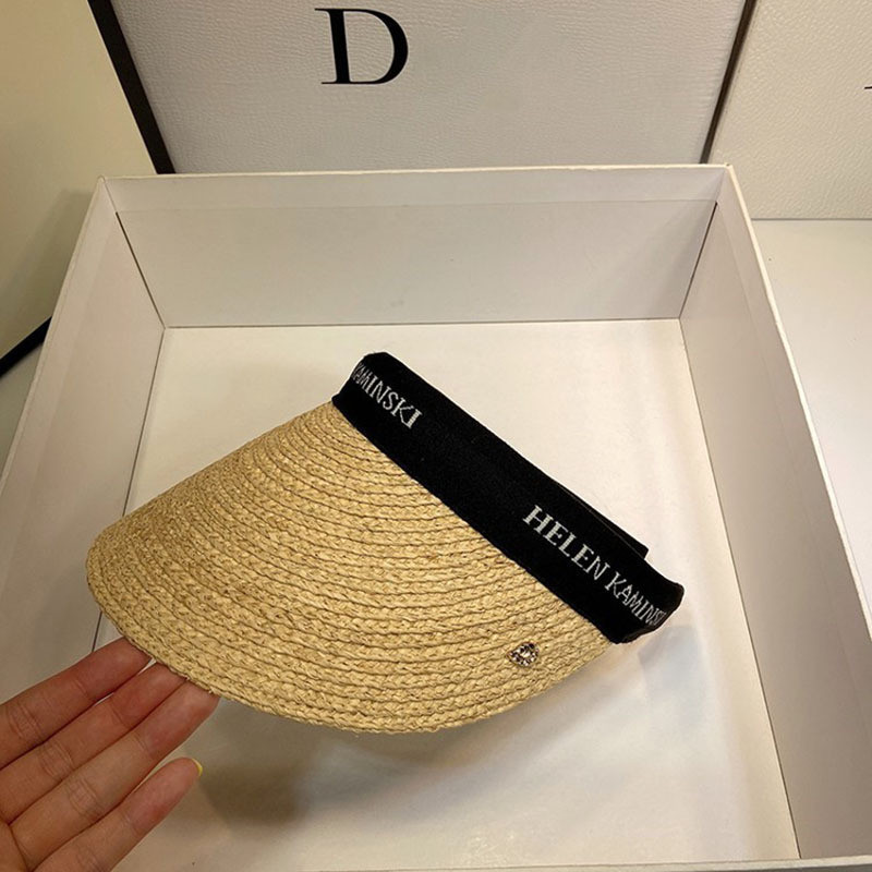 Helen Raffia Panama Straw Empty Top za žene Ljetni šešir Zaštita od sunca Sportovi na otvorenom Ribolov Odmor Plaža Chapeau