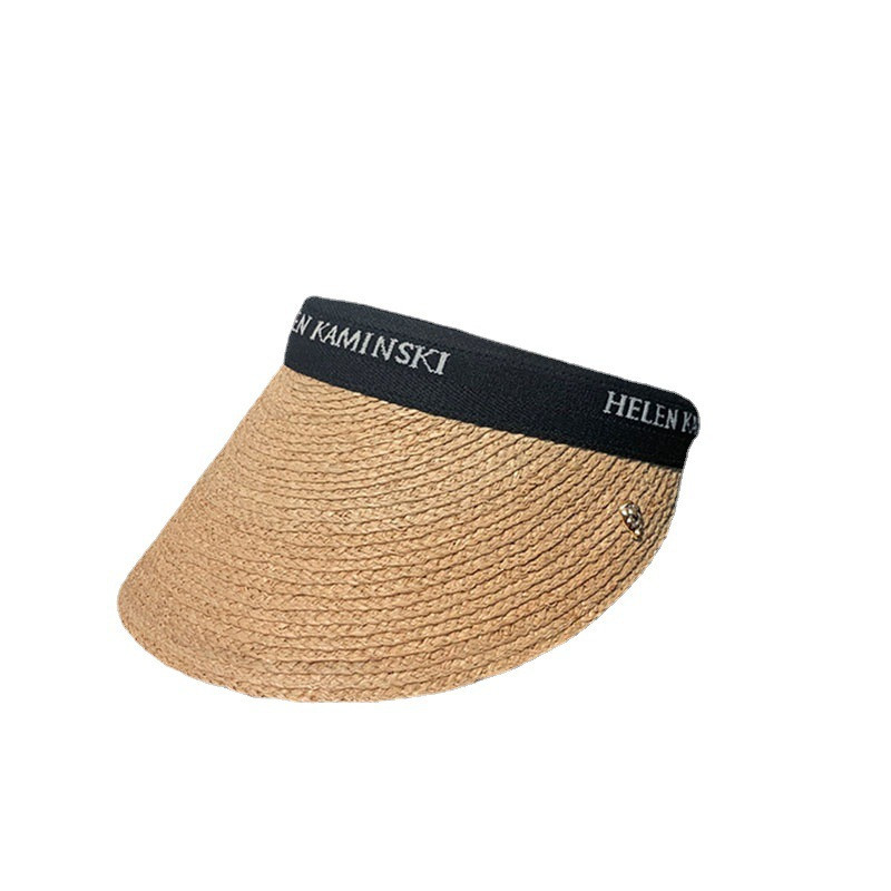 Helen Raffia Panama Straw Empty Top za žene Ljetni šešir Zaštita od sunca Sportovi na otvorenom Ribolov Odmor Plaža Chapeau