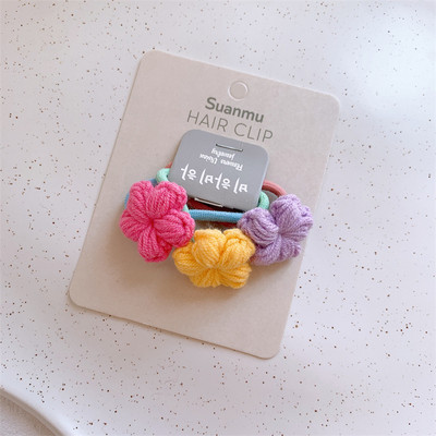 Noua modă de toamnă și iarnă pentru copii BB Clip coreeană dulce fată simplă drăguță colorată lână flori de păr frânghie accesorii de păr