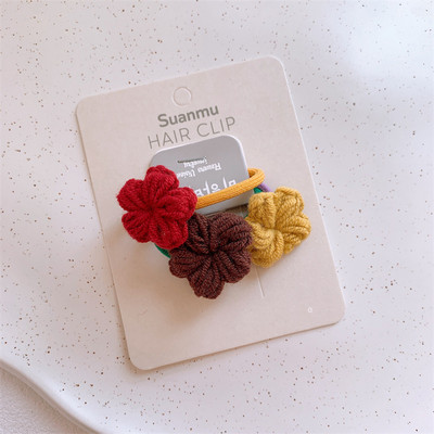 Noua modă de toamnă și iarnă pentru copii BB Clip coreeană dulce fată simplă drăguță colorată lână flori de păr frânghie accesorii de păr