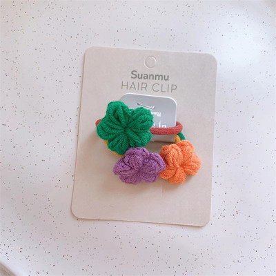 Noua modă de toamnă și iarnă pentru copii BB Clip coreeană dulce fată simplă drăguță colorată lână flori de păr frânghie accesorii de păr