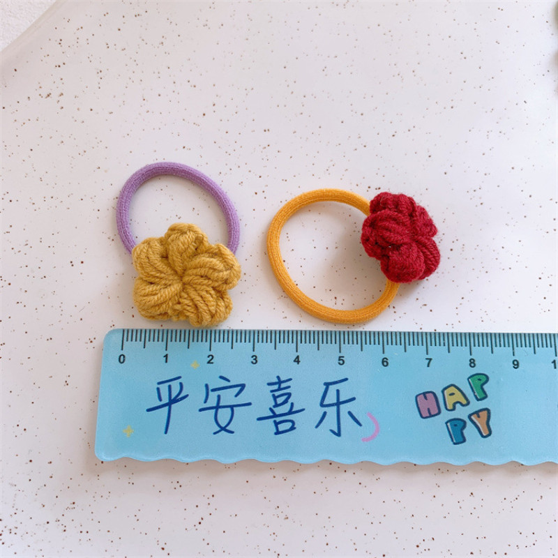 Noua modă de toamnă și iarnă pentru copii BB Clip coreeană dulce fată simplă drăguță colorată lână flori de păr frânghie accesorii de păr