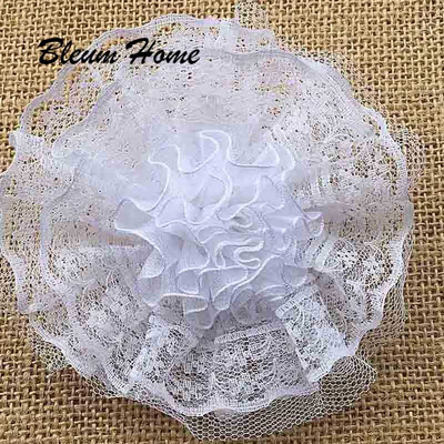 2gab Bleum Home Kid Gudrs lielas mežģīnes Roku darbs balti mežģīņu ziedi Matu sprādzes Prefekts matu sprādzes dāvanu komplekts bantes Matu aksesuāri Matu rokturis